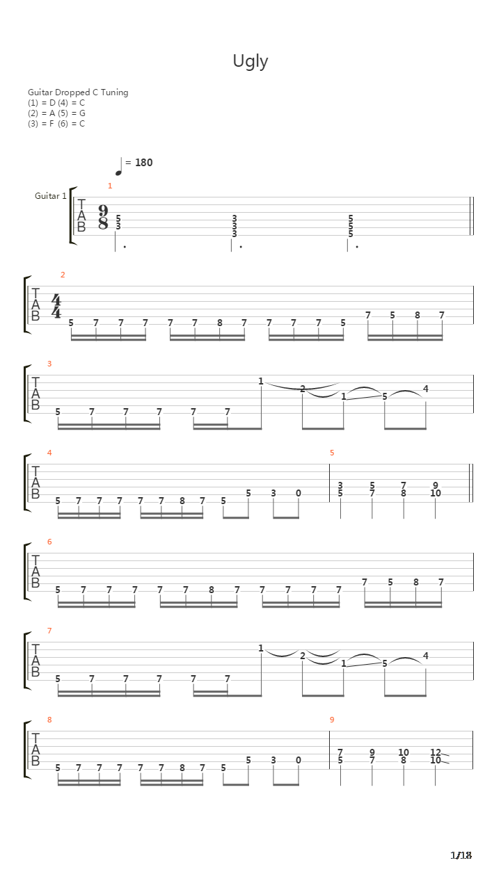 Ugly吉他谱