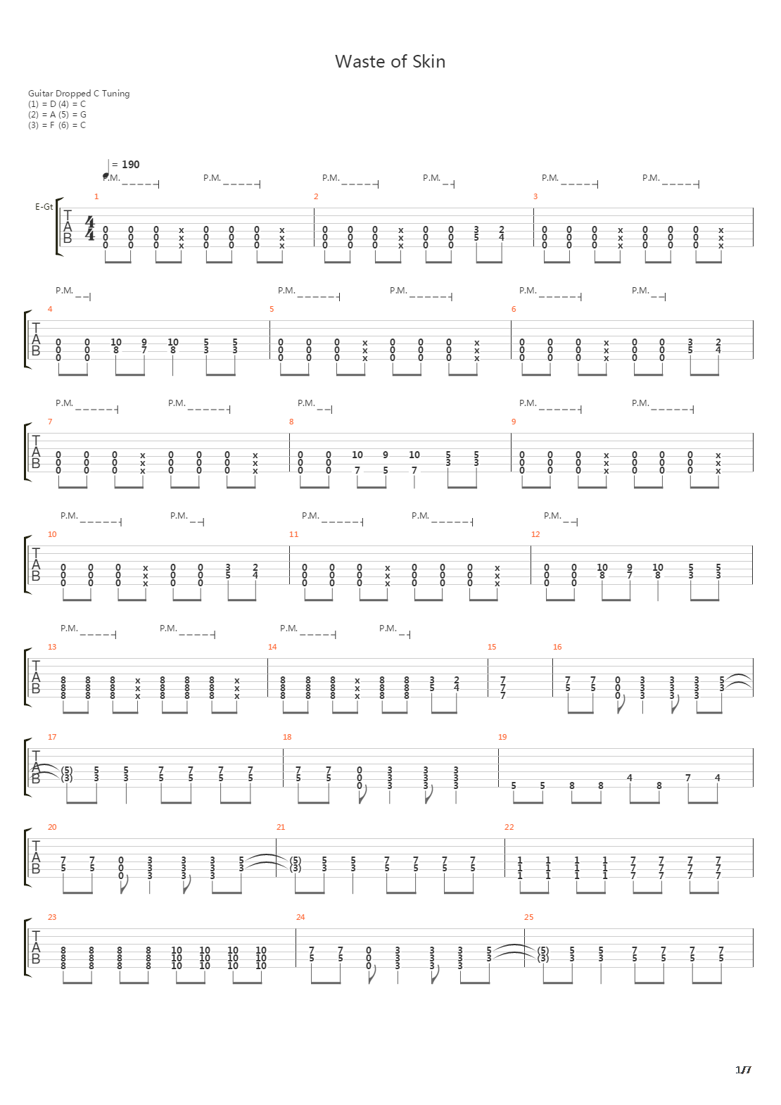 Waste Of Skin吉他谱