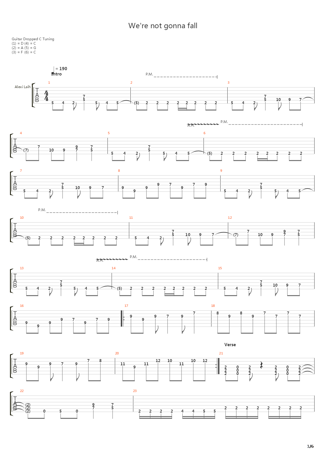 Were Not Gonna Fall吉他谱