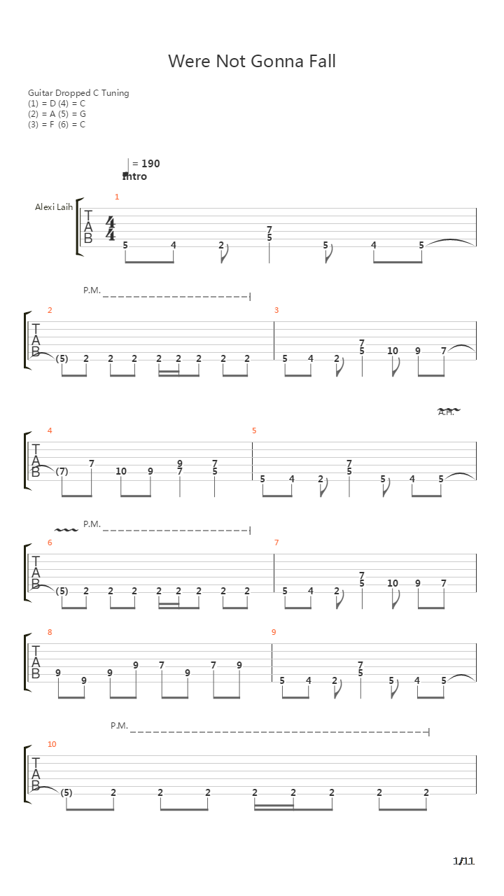 Were Not Gonna Fall吉他谱