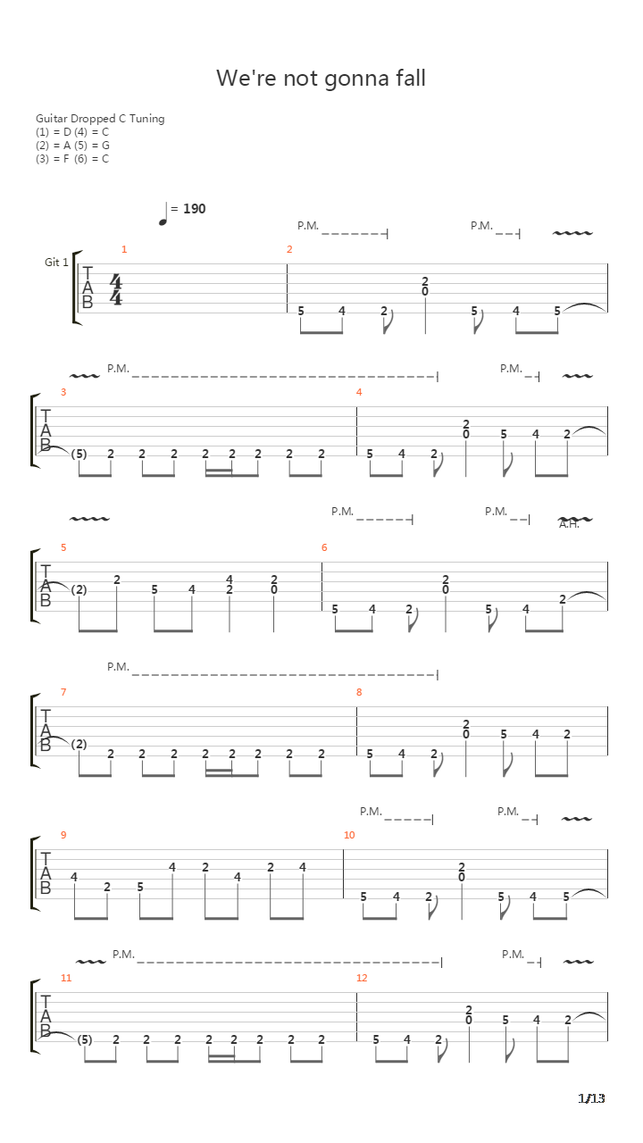 Were Not Gonna Fall吉他谱