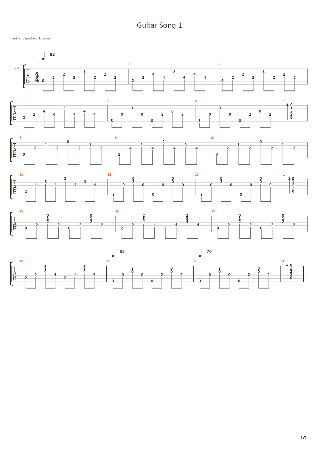 Metro 2033(地铁2033) - Guitar Song 1(吉他曲 1)吉他谱