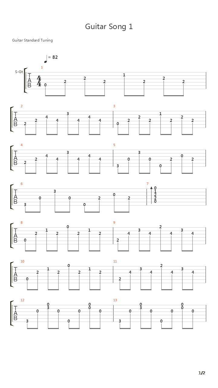 Metro 2033(地铁2033) - Guitar Song 1(吉他曲 1)吉他谱