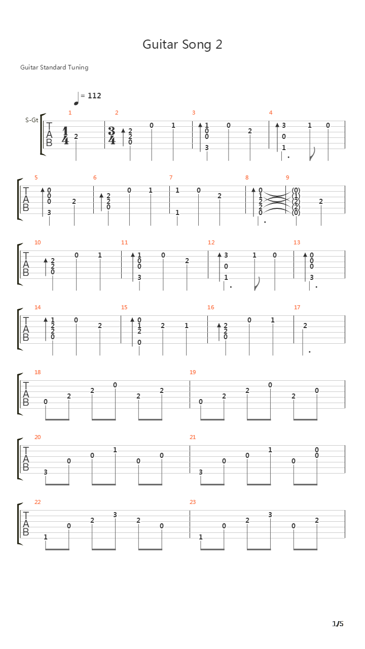 Metro 2033(地铁2033) - Guitar Song 2(吉他曲 2)吉他谱