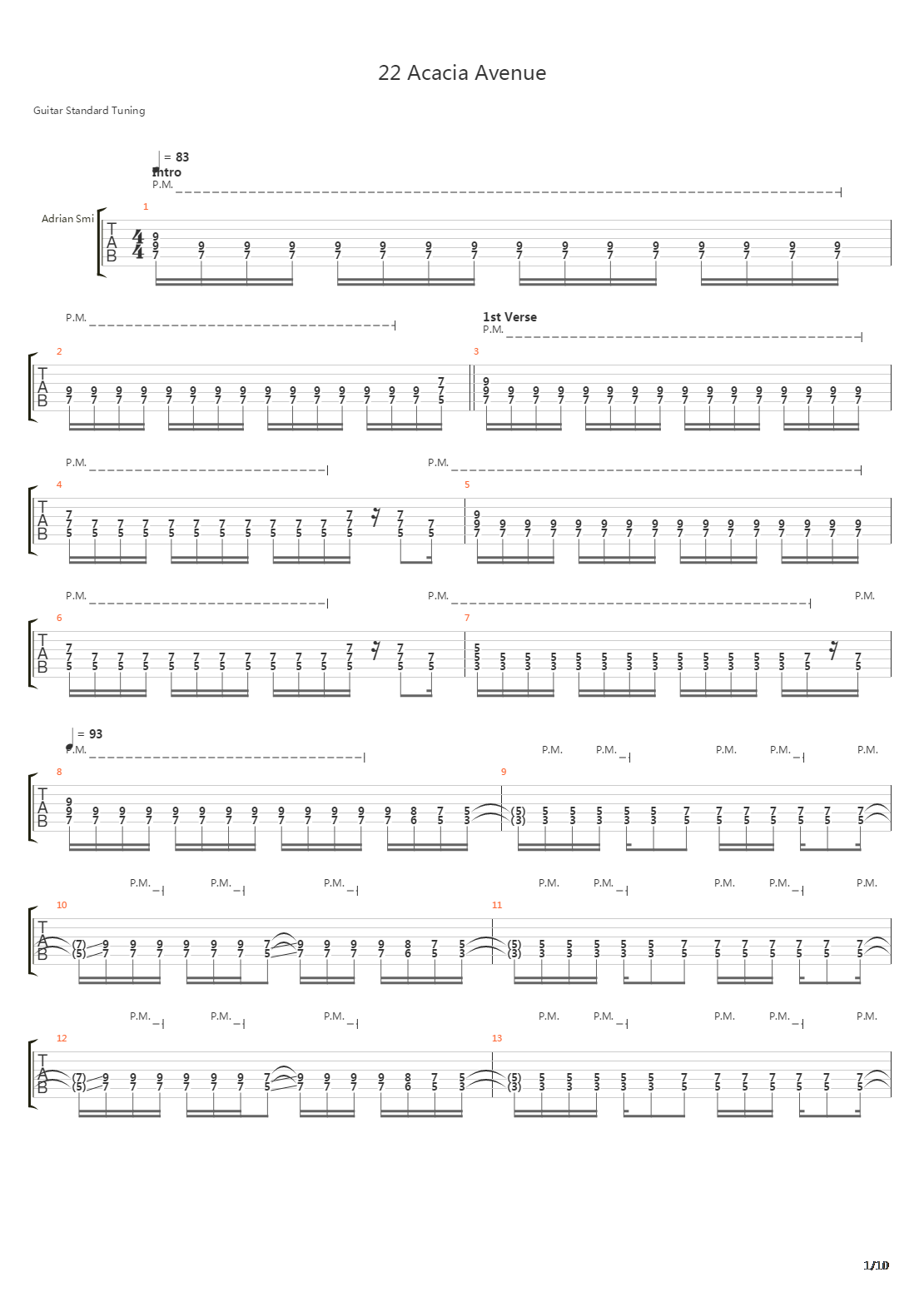 22 Acacia Avenue吉他谱