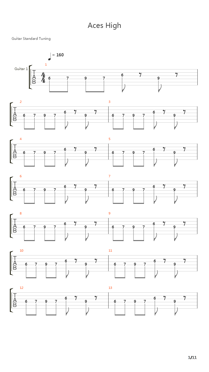 Aces High吉他谱