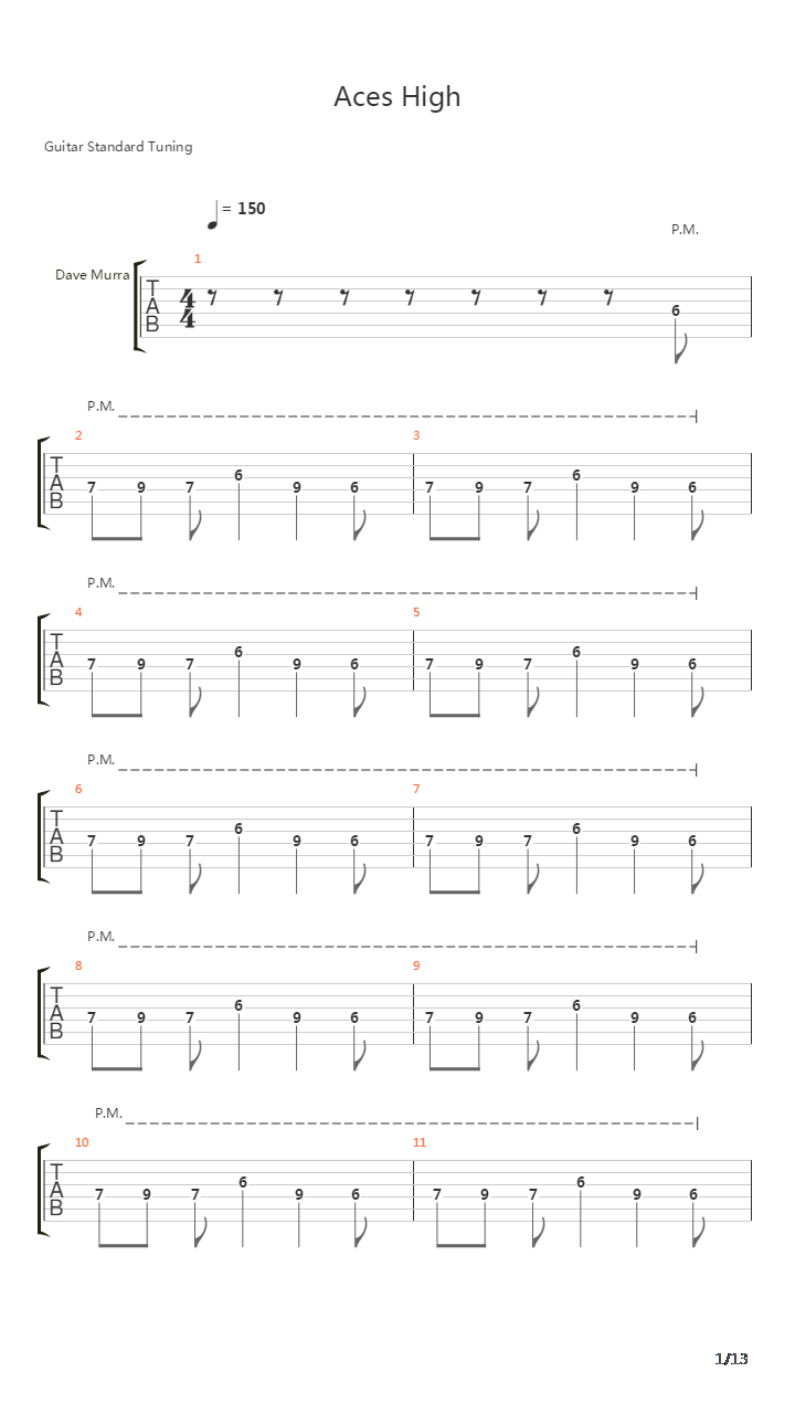 Aces High吉他谱