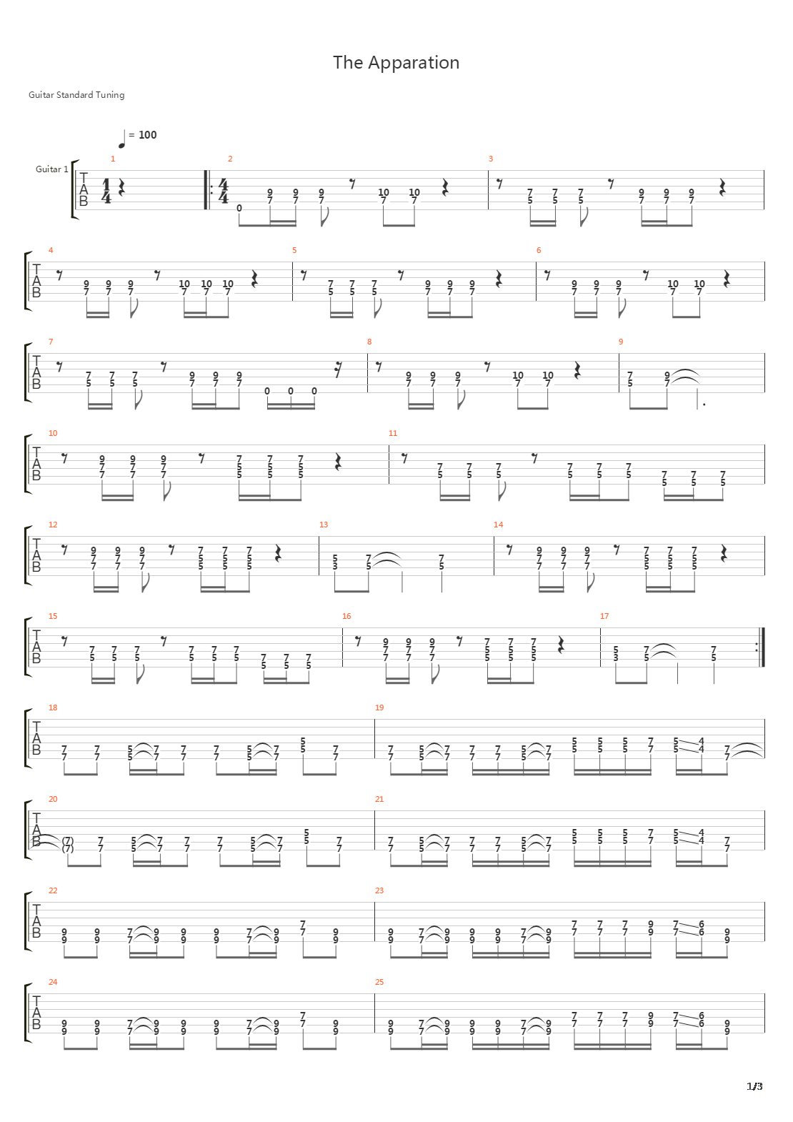 Apparition吉他谱