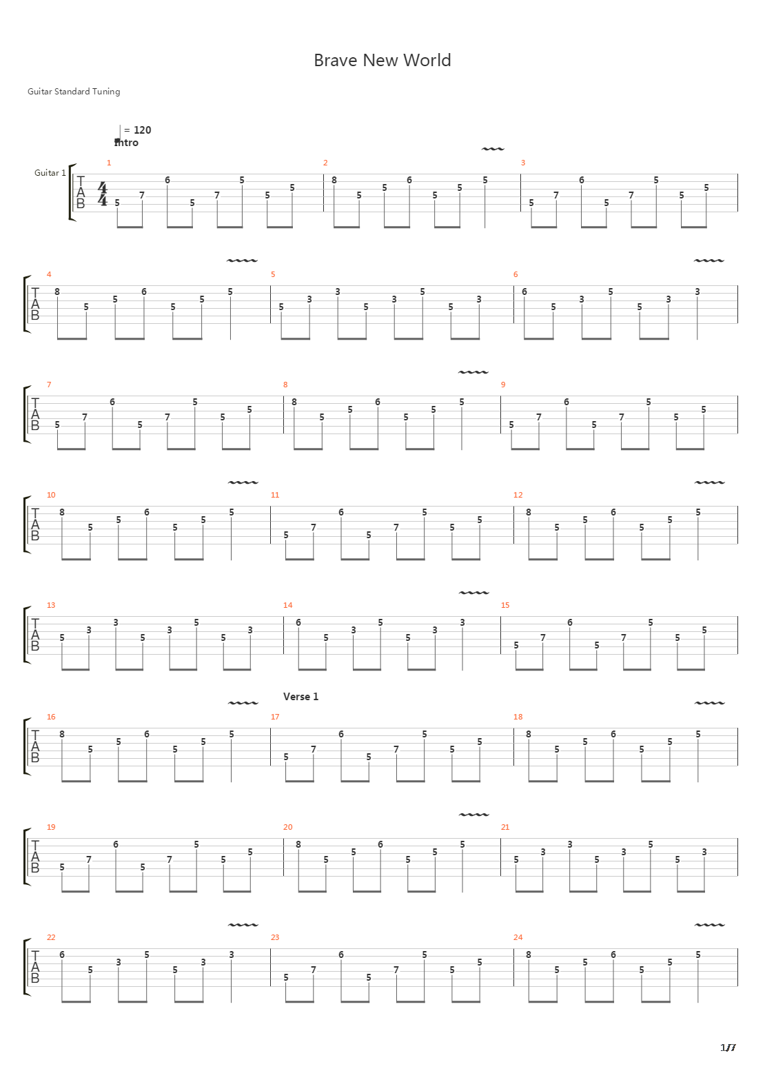 Brave New World吉他谱