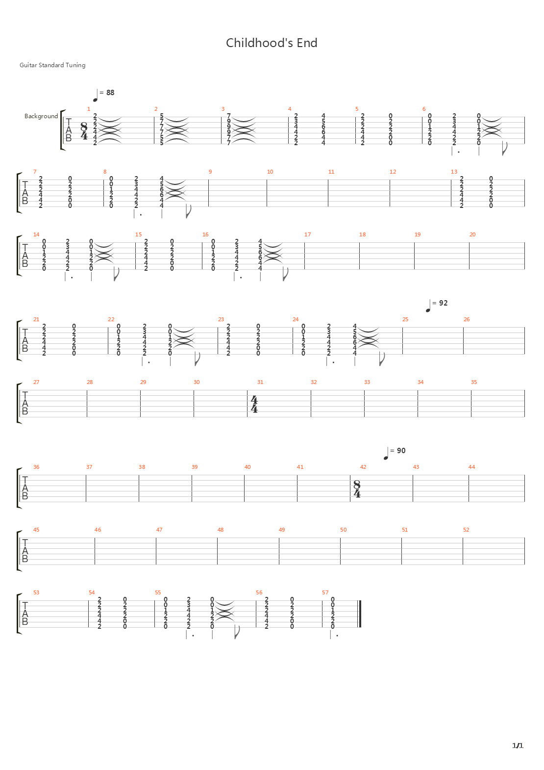 Childhoods End吉他谱