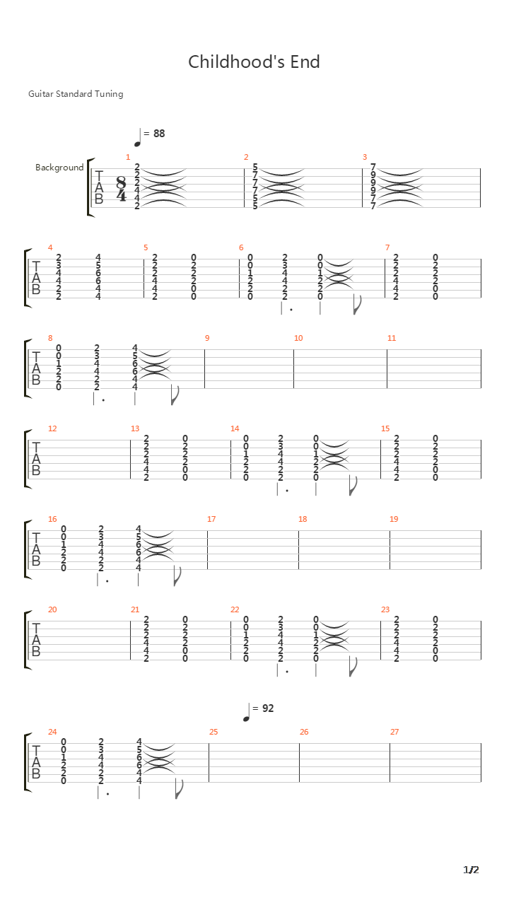 Childhoods End吉他谱