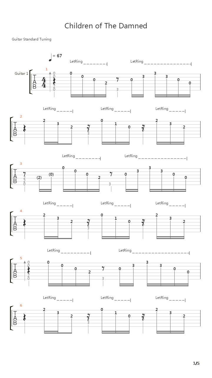 Children Of The Damned吉他谱