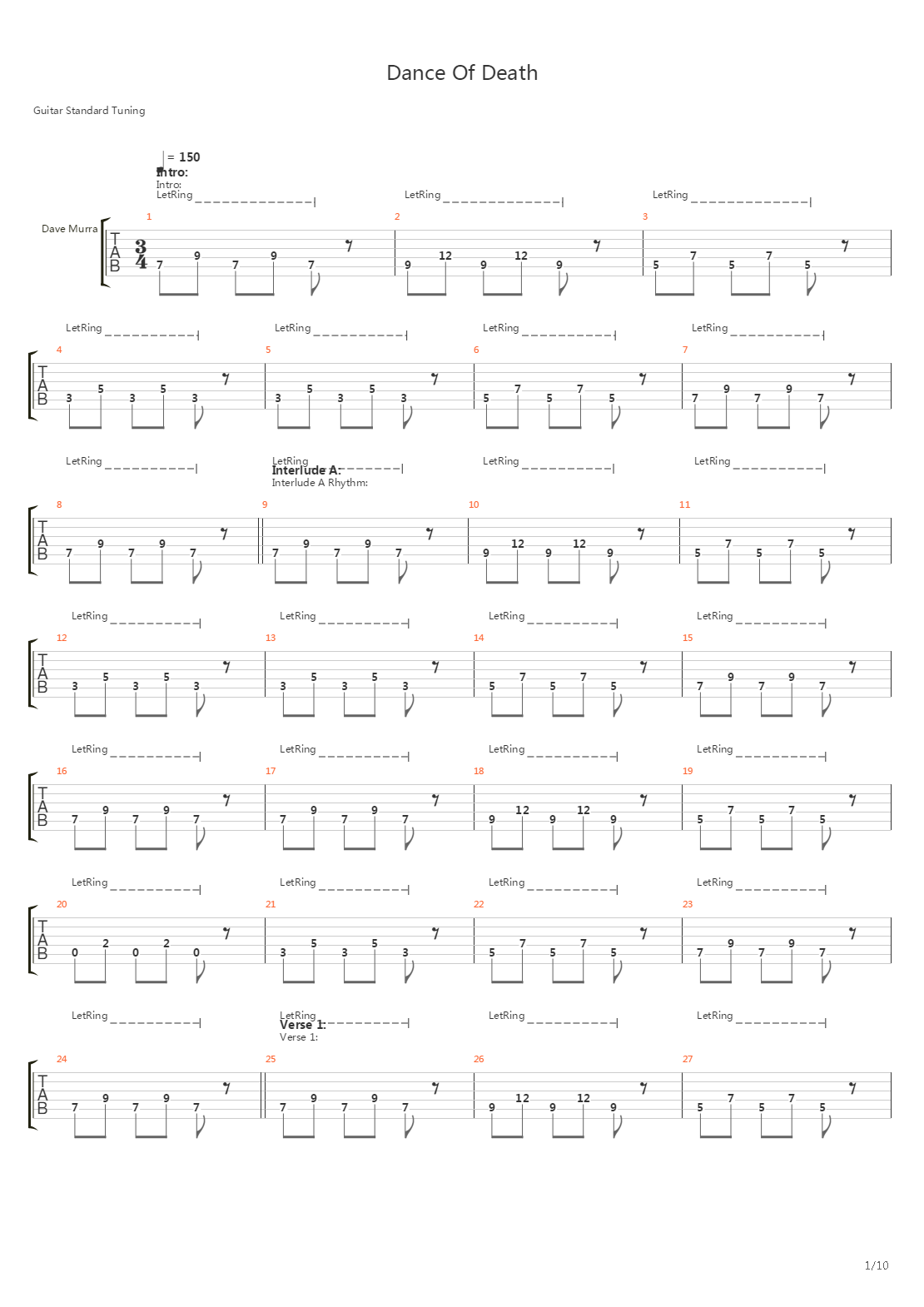 Dance Of Death吉他谱