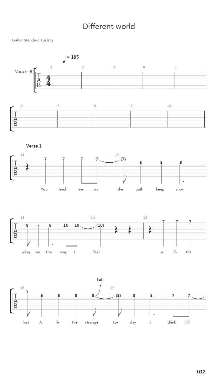 Different World吉他谱