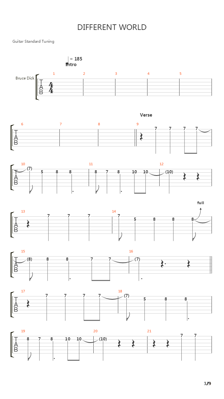 Different World吉他谱