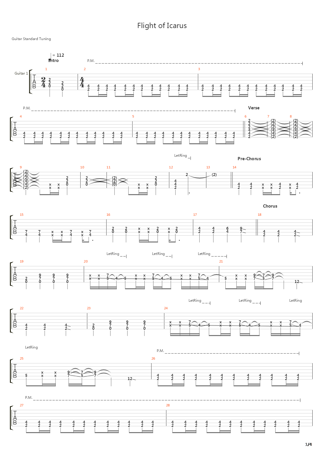 Flight Of Icarus吉他谱