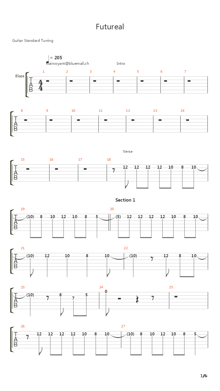 Futureal吉他谱