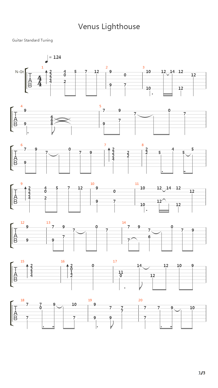 Golden Sun(黄金太阳：开启的封印) - Venus Lighthouse(金星灯塔)吉他谱