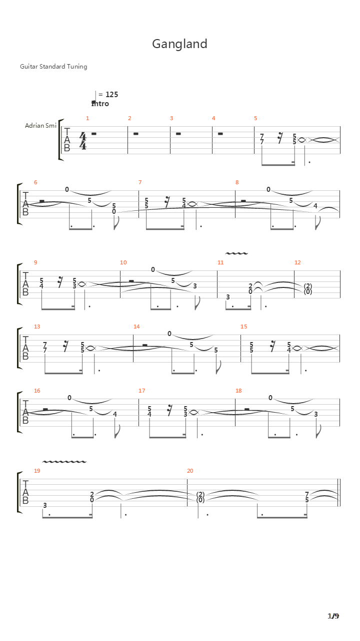 Gangland吉他谱