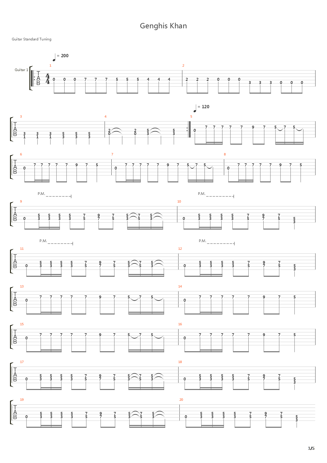 Genghis Khan吉他谱