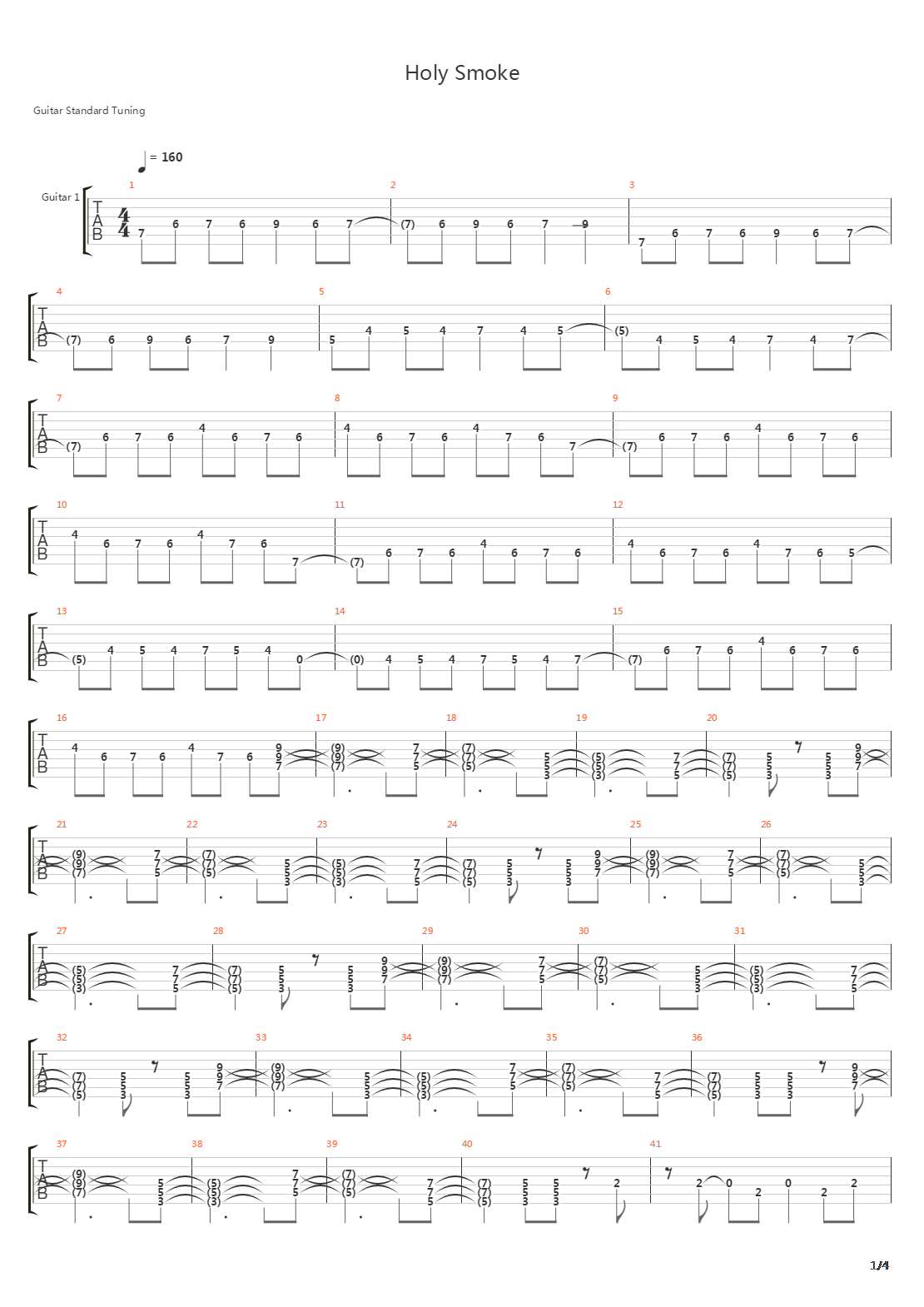 Holy Smoke吉他谱
