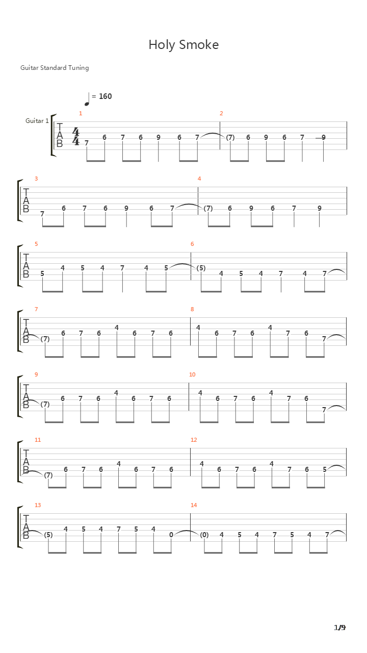Holy Smoke吉他谱