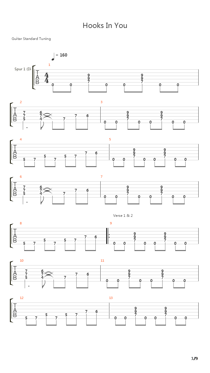 Hooks In You吉他谱