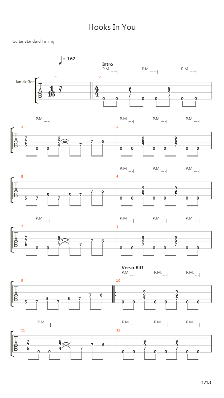 Hooks In You吉他谱