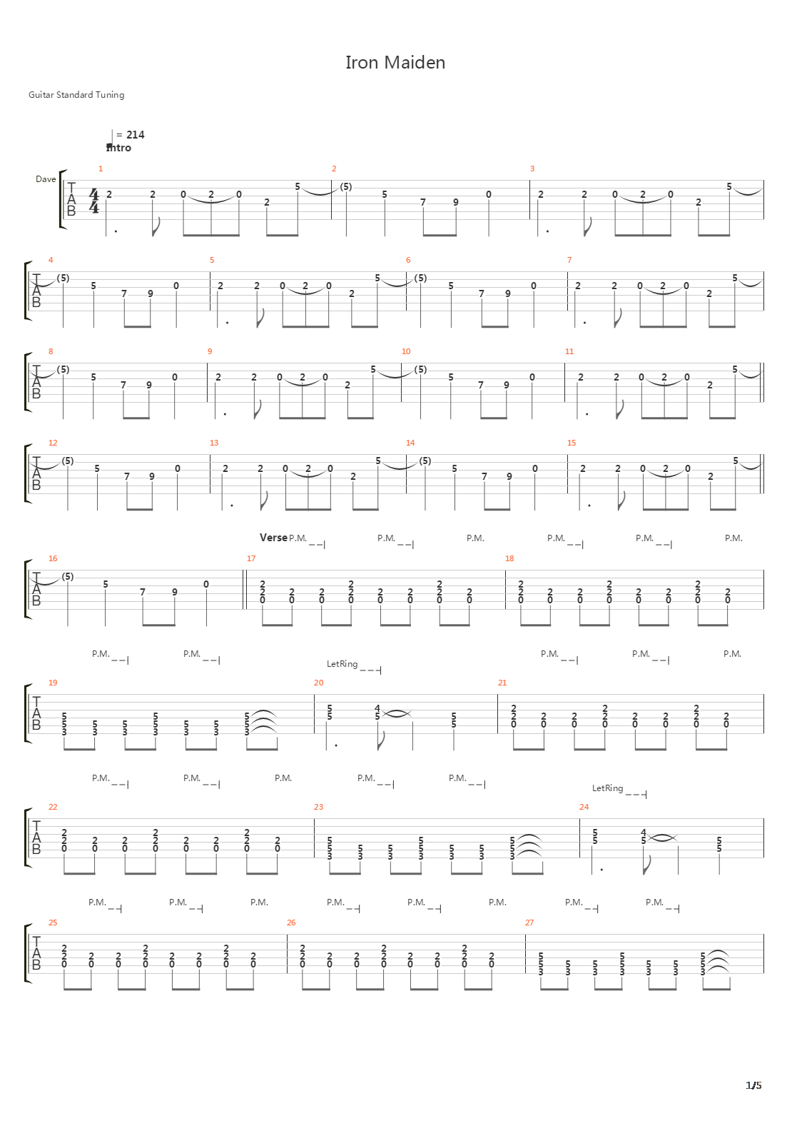 Iron Maiden吉他谱