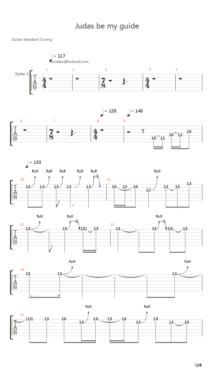 Judas Be My Guide吉他谱