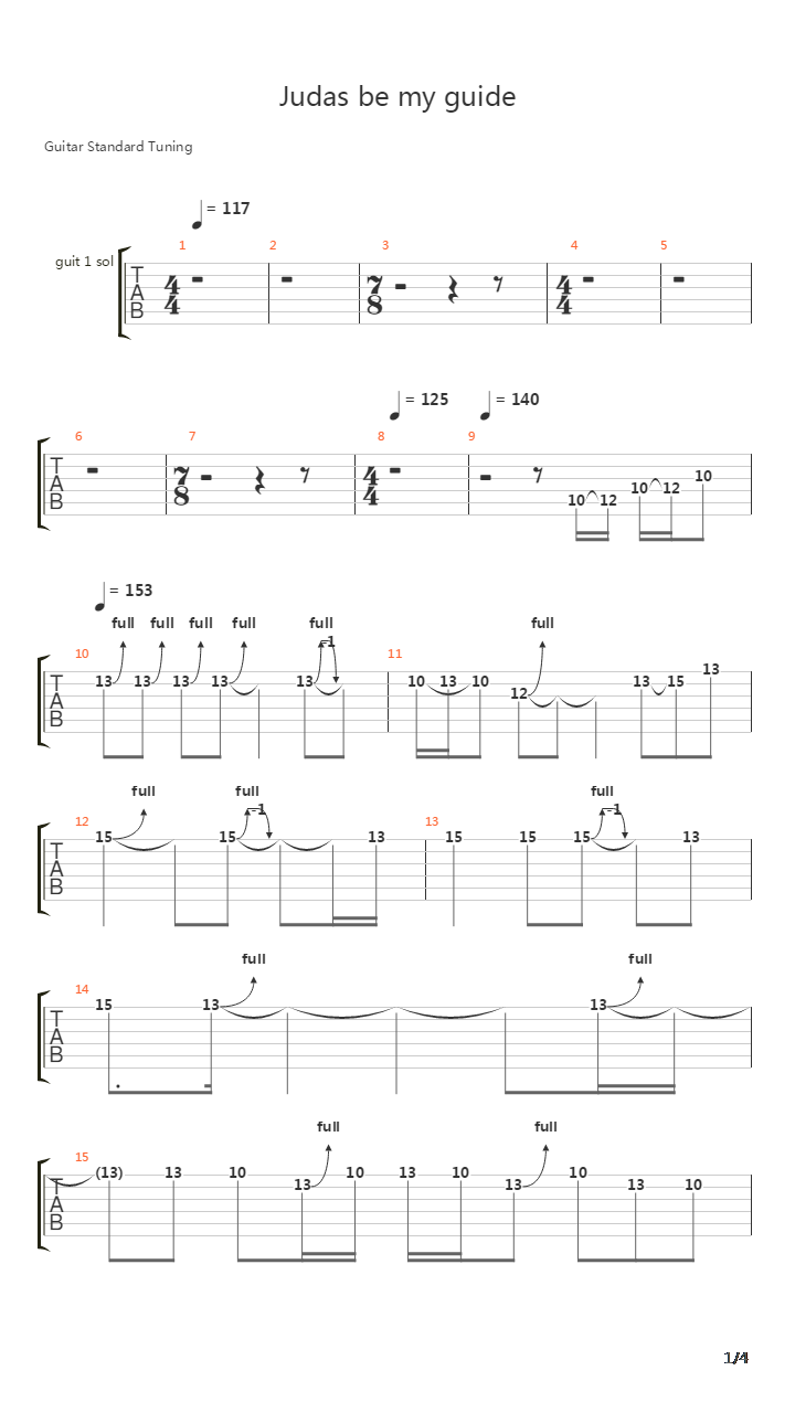 Judas Be My Guide吉他谱
