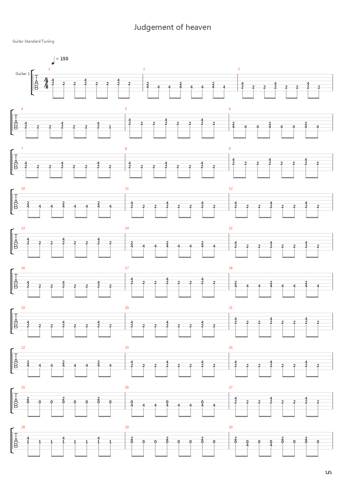 Judgement Of Heaven吉他谱