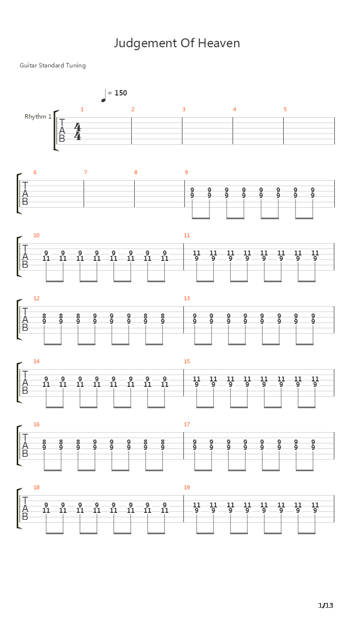 Judgement Of Heaven吉他谱