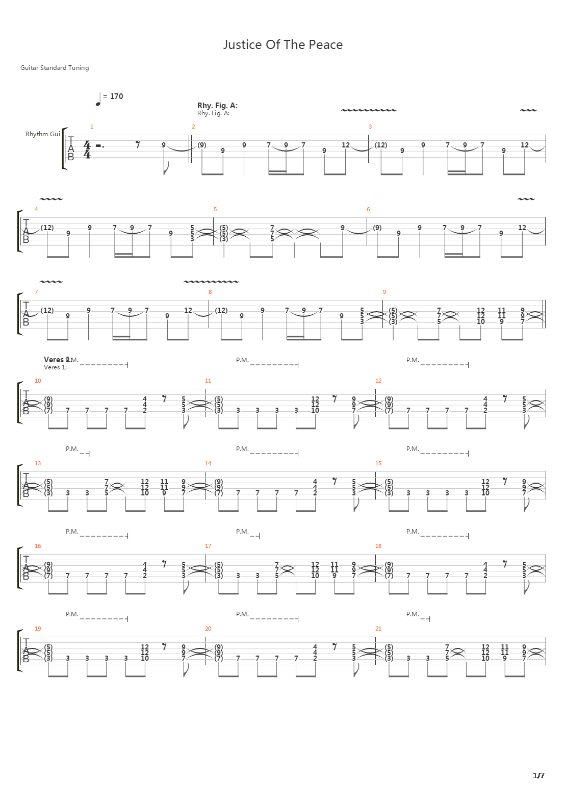Justice Of The Peace吉他谱