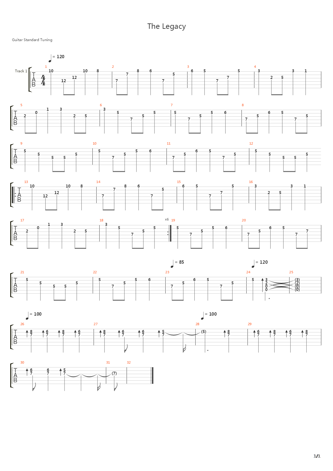 Legacy吉他谱