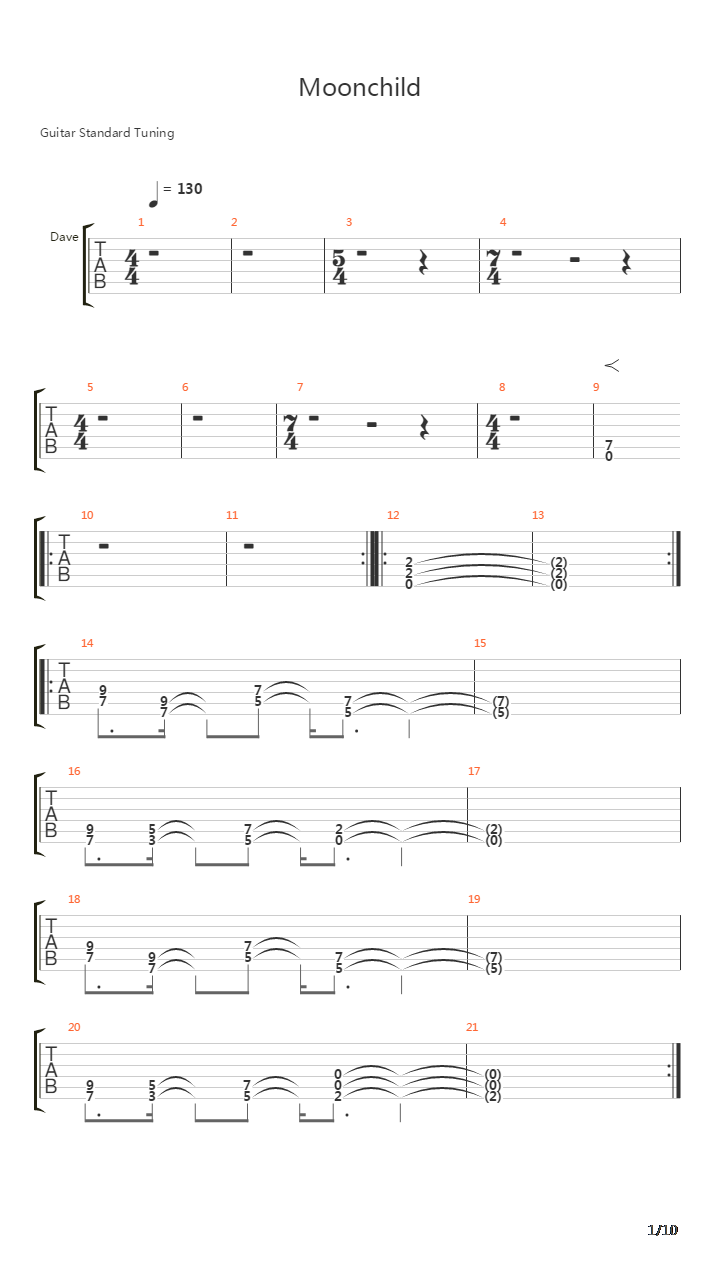 Moonchild吉他谱