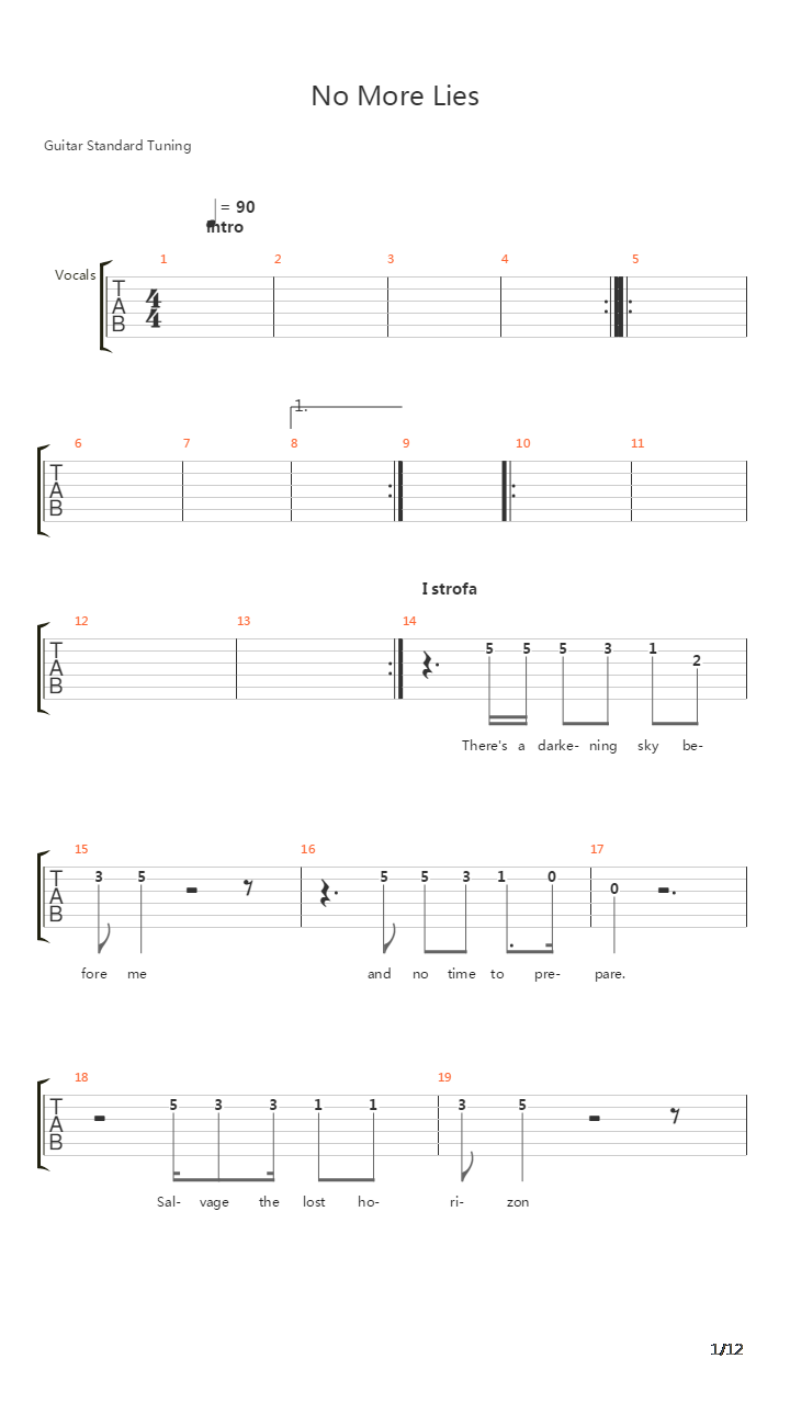 No More Lies吉他谱