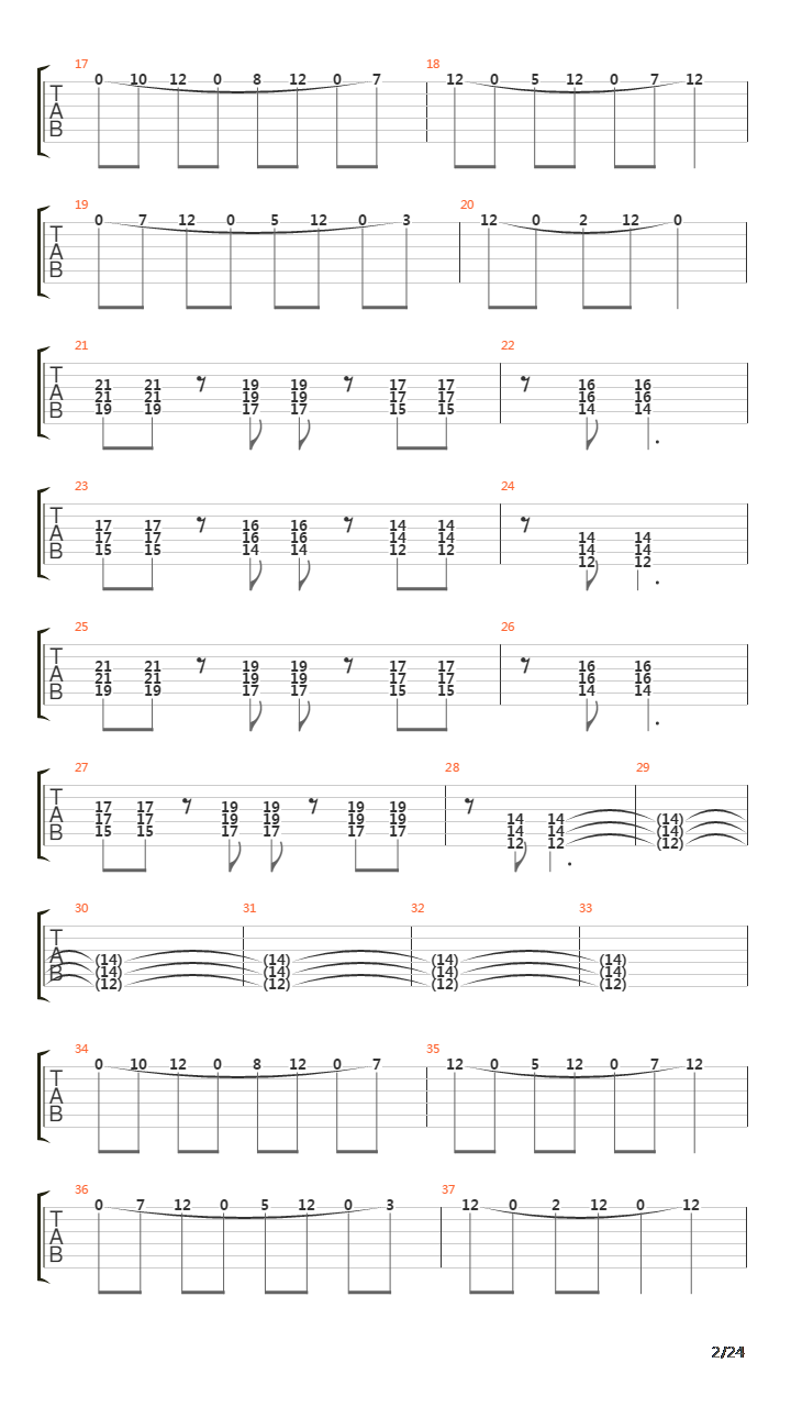 Paschendale吉他谱