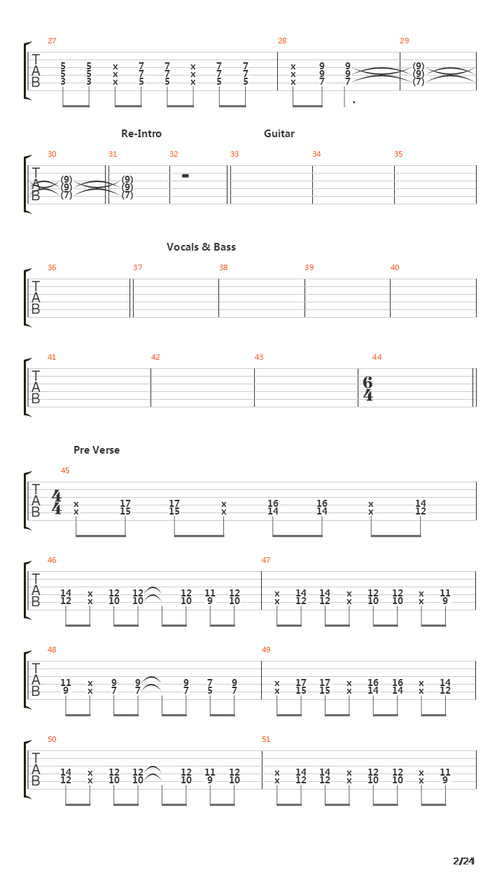 Paschendale吉他谱