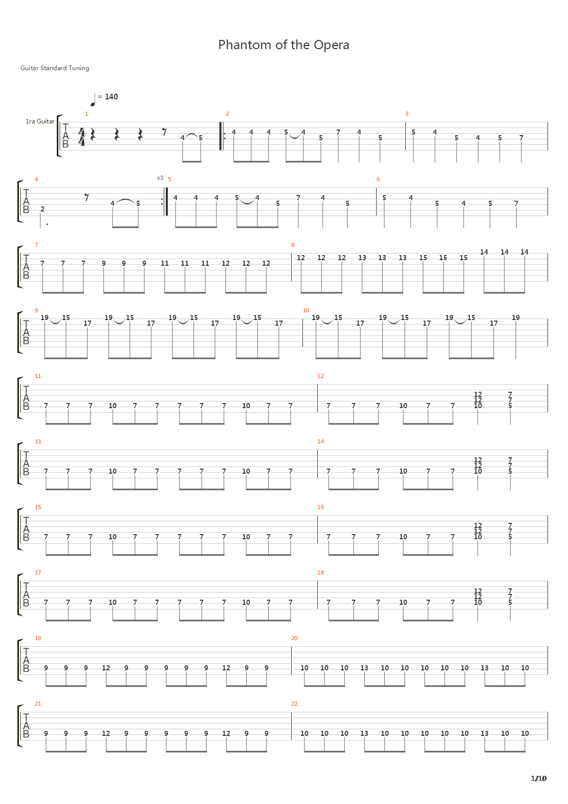 Phantom Of The Opera吉他谱