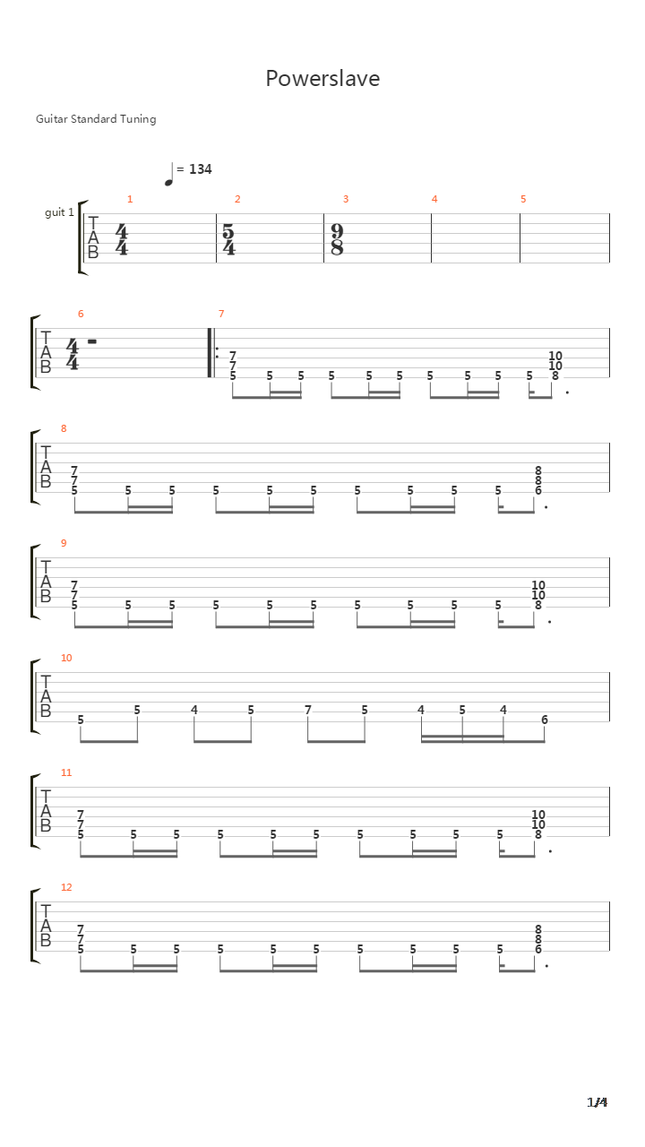 Powerslave吉他谱