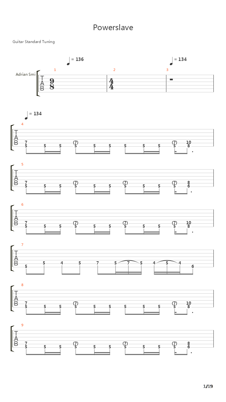 Powerslave吉他谱