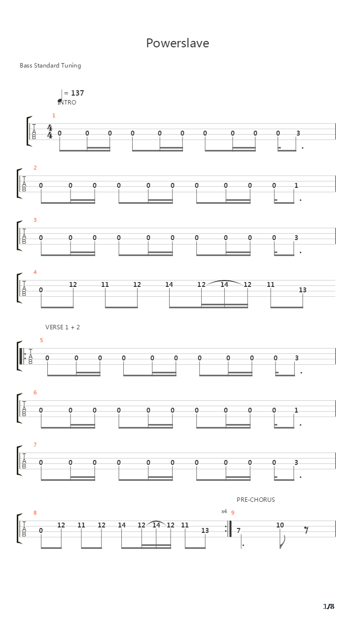Powerslave吉他谱