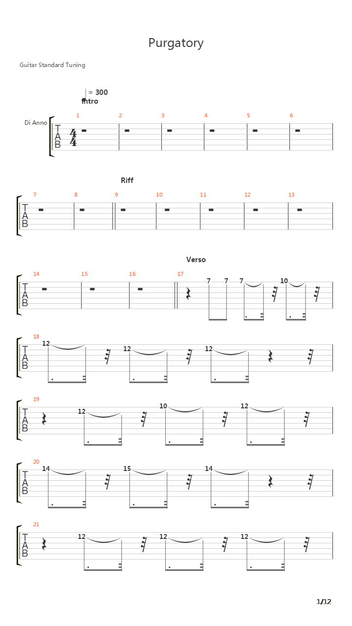 Purgatory吉他谱