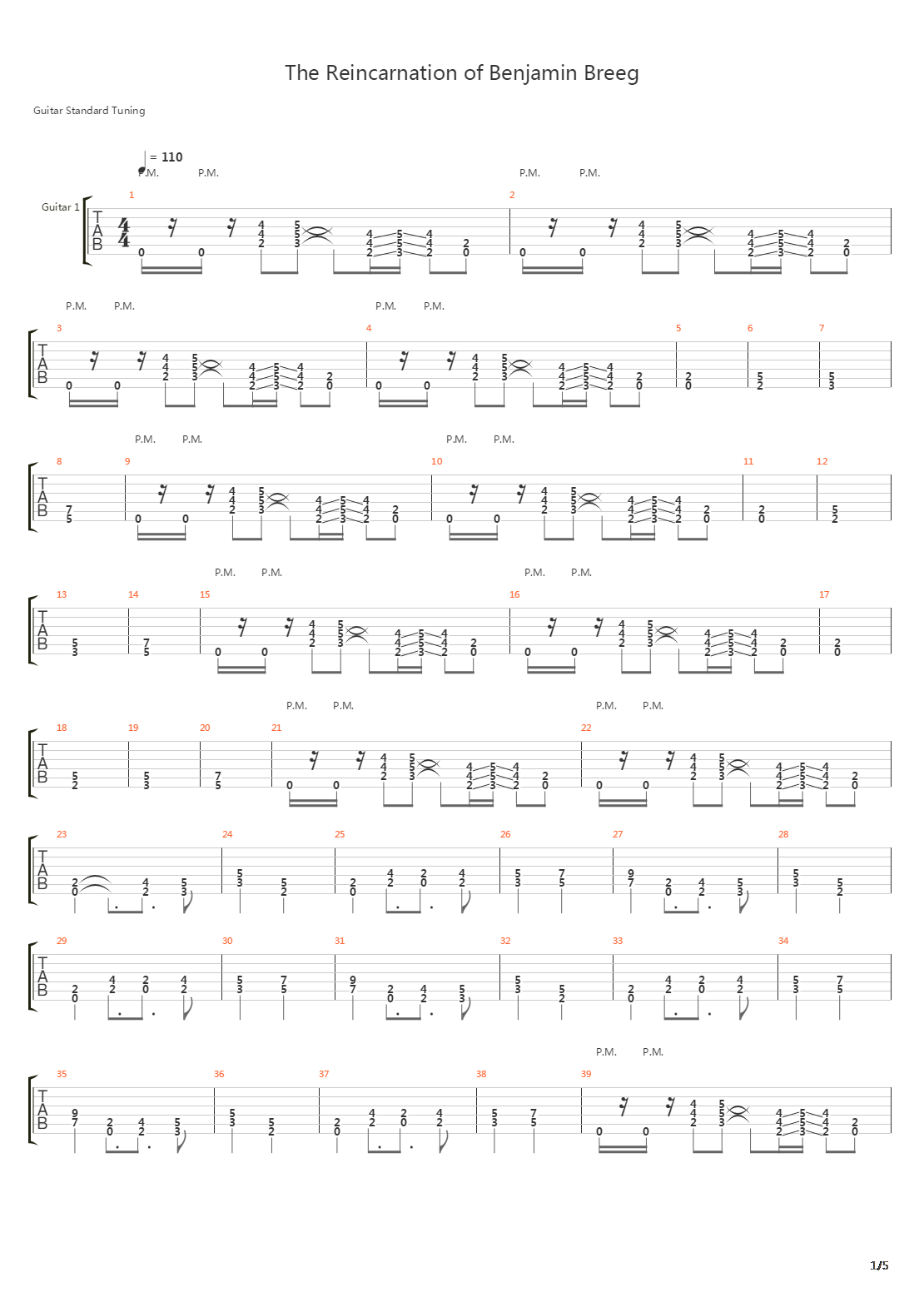Reincarnation Of Benjamin Breeg吉他谱