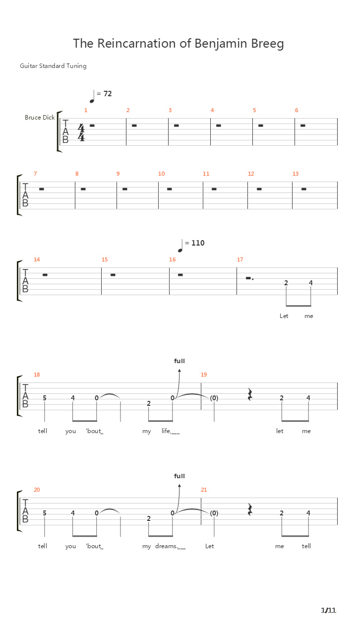 Reincarnation Of Benjamin Breeg吉他谱