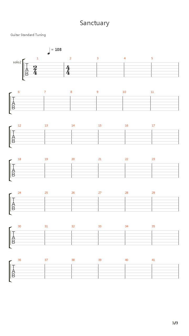 Sanctuary吉他谱