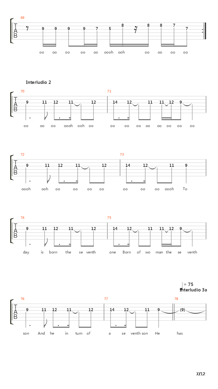 Seventh Son Of A Seventh Son吉他谱