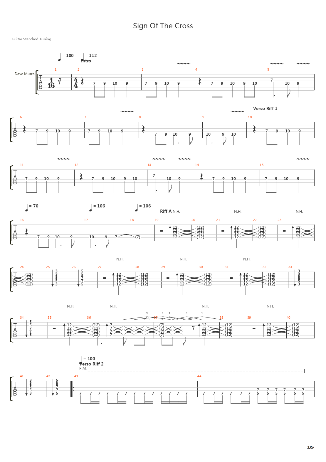 Sign Of The Cross吉他谱