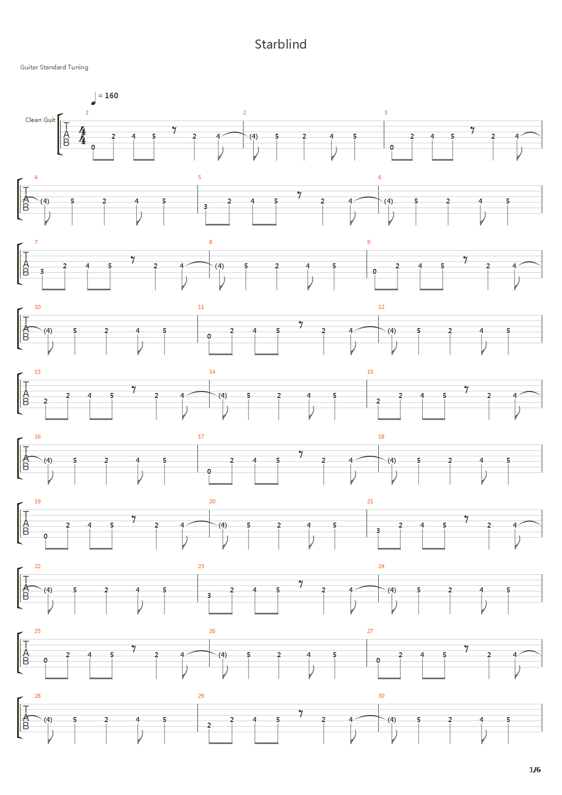 Starblind吉他谱
